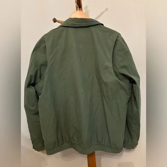 Vintage L.L. Bean Men’s Large Tall Olive Green Zip Up Jacket - Picture 2 of 5